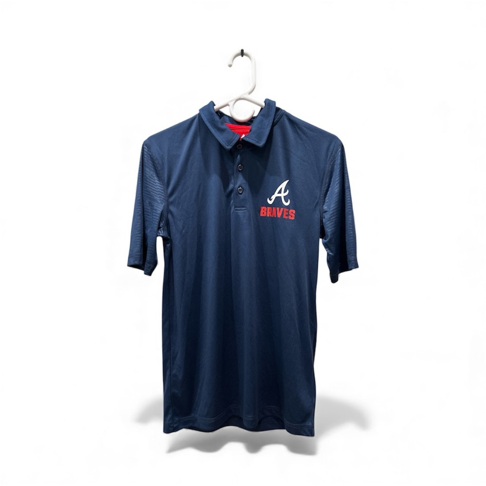 Majestic Braves Dark Blue Polo Shirt